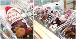 小寶寶也要過耶誕！亞東醫院「替今天出生的寶寶」換上聖誕裝　頭戴紅帽「露出天使般笑容」融化爸媽❤️